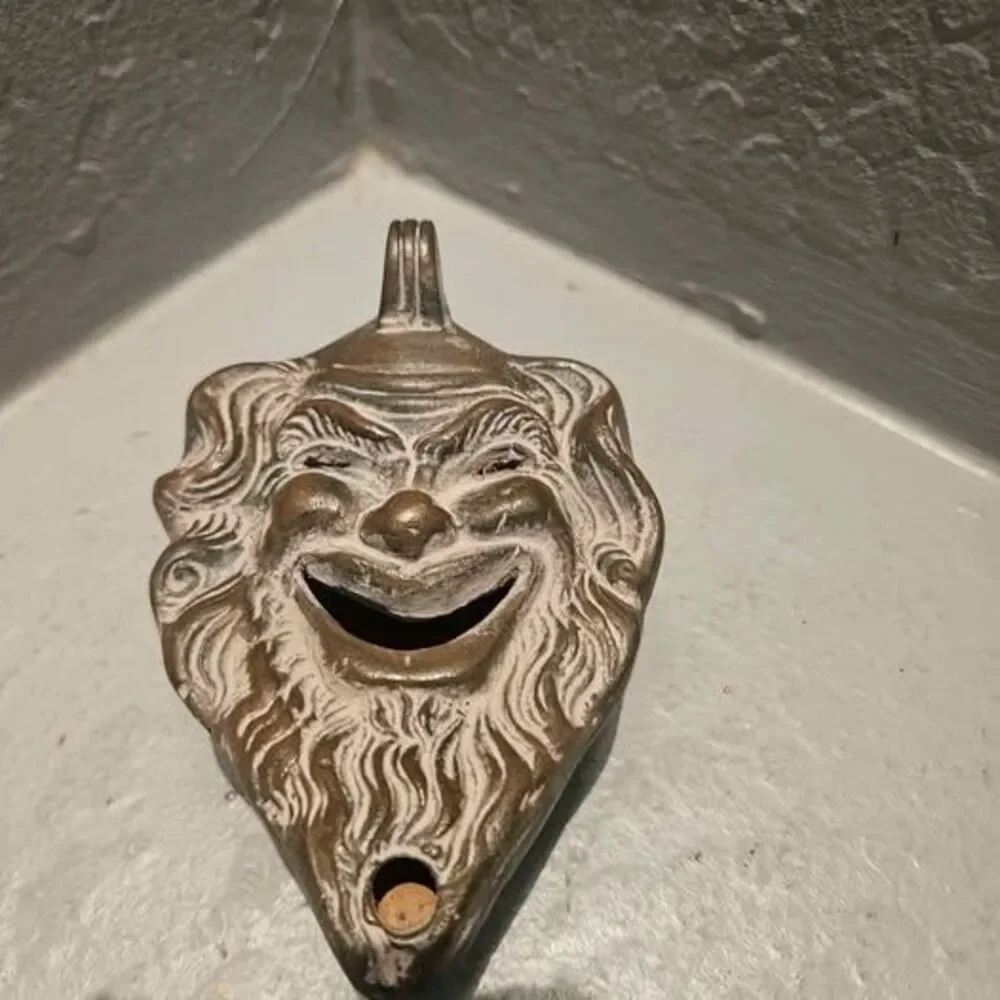 Satyr Head Figural Oil Lamp